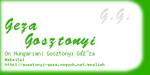 geza gosztonyi business card